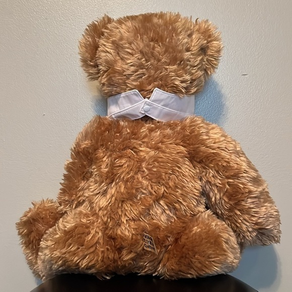 Vermont Teddy Bear Company, 15” Classic Bow Tie Bear, brown fur, fully jointed - Picture 4 of 7